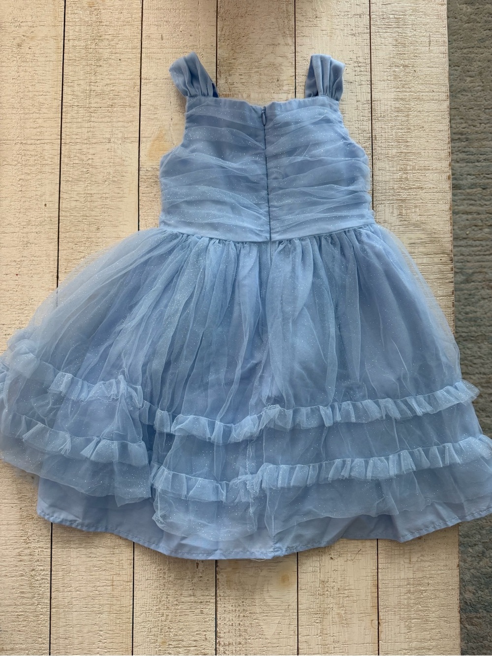 💙✨ Beautiful Kate Mack Girls Blue Sparkly Tulle Princess Dress ✨💙 - Picture 2 of 4